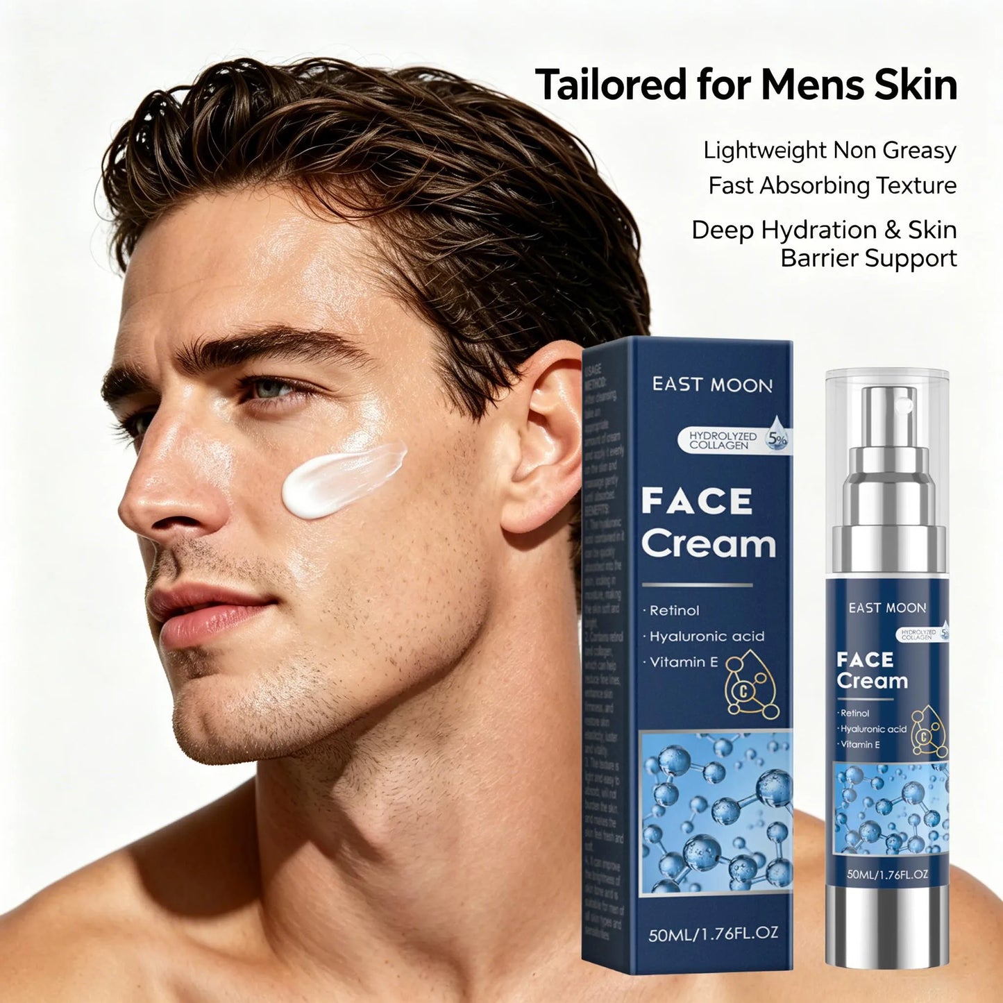 Crema facial con retinol y ácido hialurónico para hombres🧔🏻‍♂️