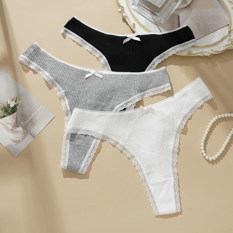 Calzón Sexy con Encaje(3pcs)🔥🫦