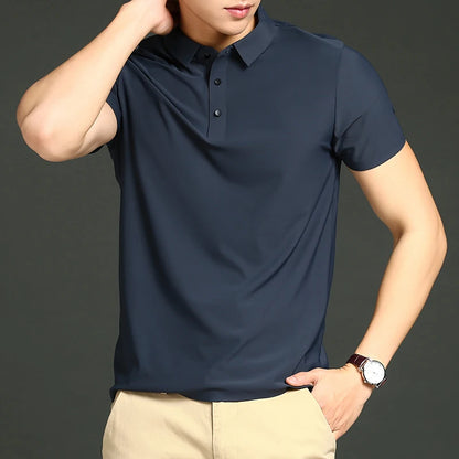 Playera seda helada tipo polo diseño lujoso