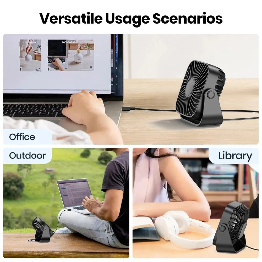 Ventilador portátil potente 3 velocidades