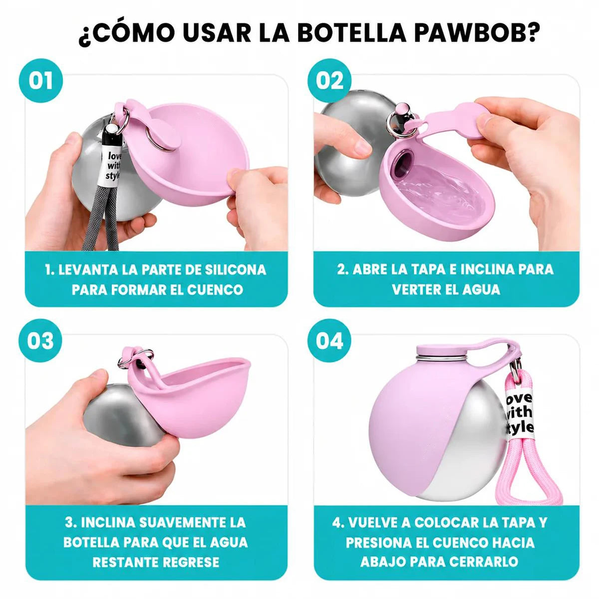 Botella de Agua Portátil para Mascotas
