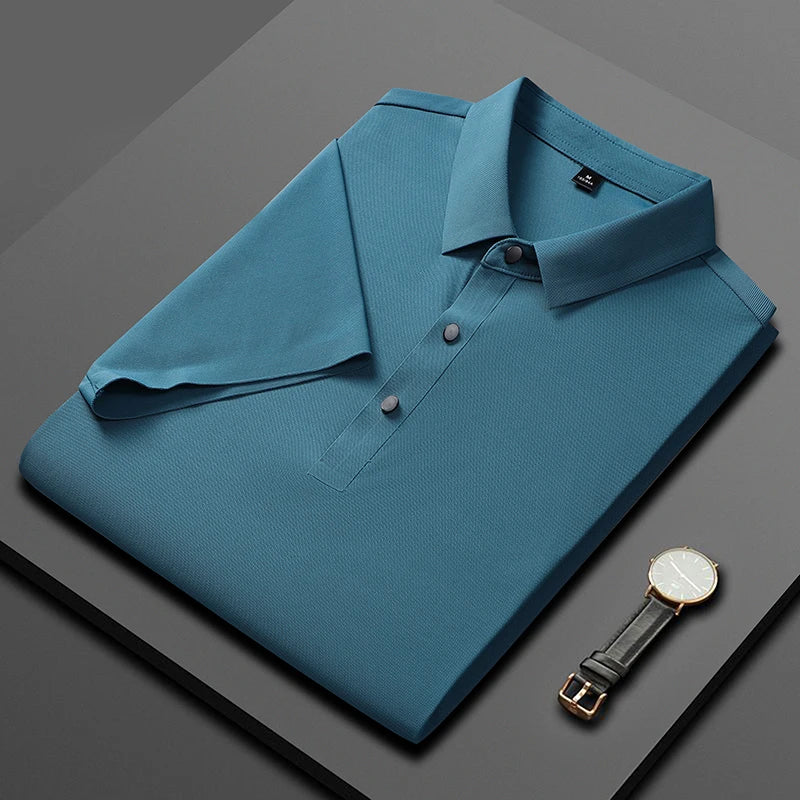 Playera seda helada tipo polo diseño lujoso