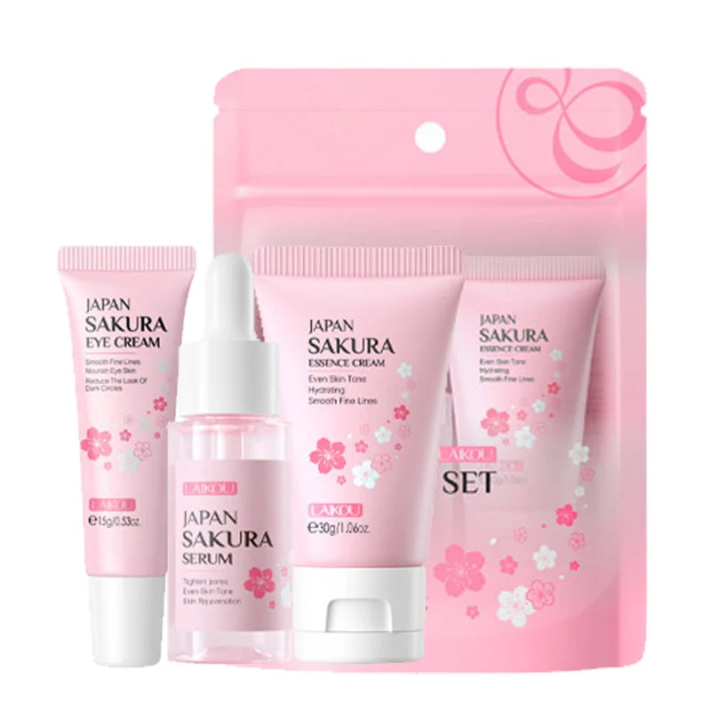 Kit de cuidado facial con vitamina C (3 piezas): crema facial, sérum, crema para ojos, hidratante y antiarrugas.