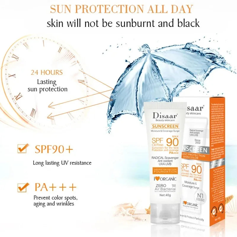 Protector solar facial y corporal resistente al agua SPF 90+ UV