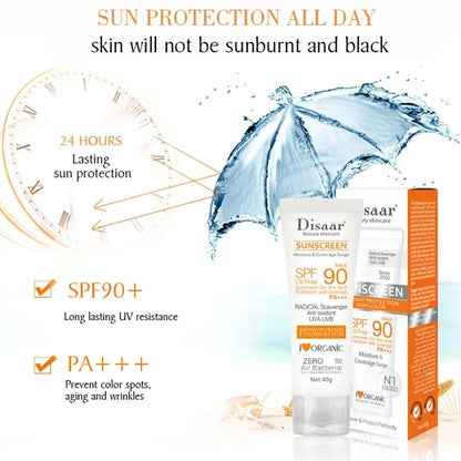 Protector solar facial y corporal resistente al agua SPF 90+ UV