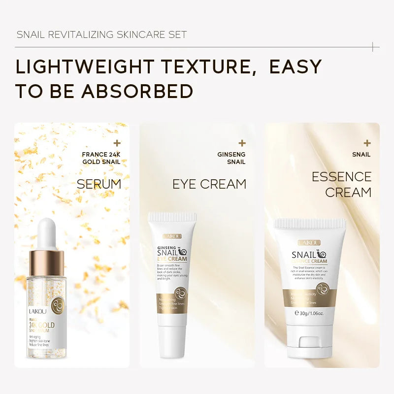Kit de cuidado facial con vitamina C (3 piezas): crema facial, sérum, crema para ojos, hidratante y antiarrugas.