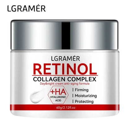 Crema reafirmante con retinol y colágeno para suavizar arrugas, crema facial hidratante, blanqueadora e iluminadora