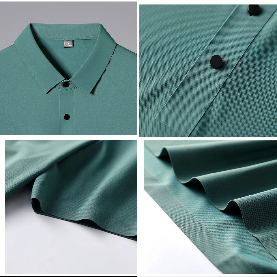 Playera seda helada tipo polo diseño lujoso