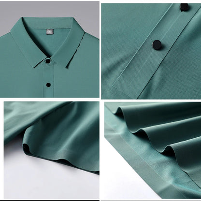 Playera seda helada tipo polo diseño lujoso