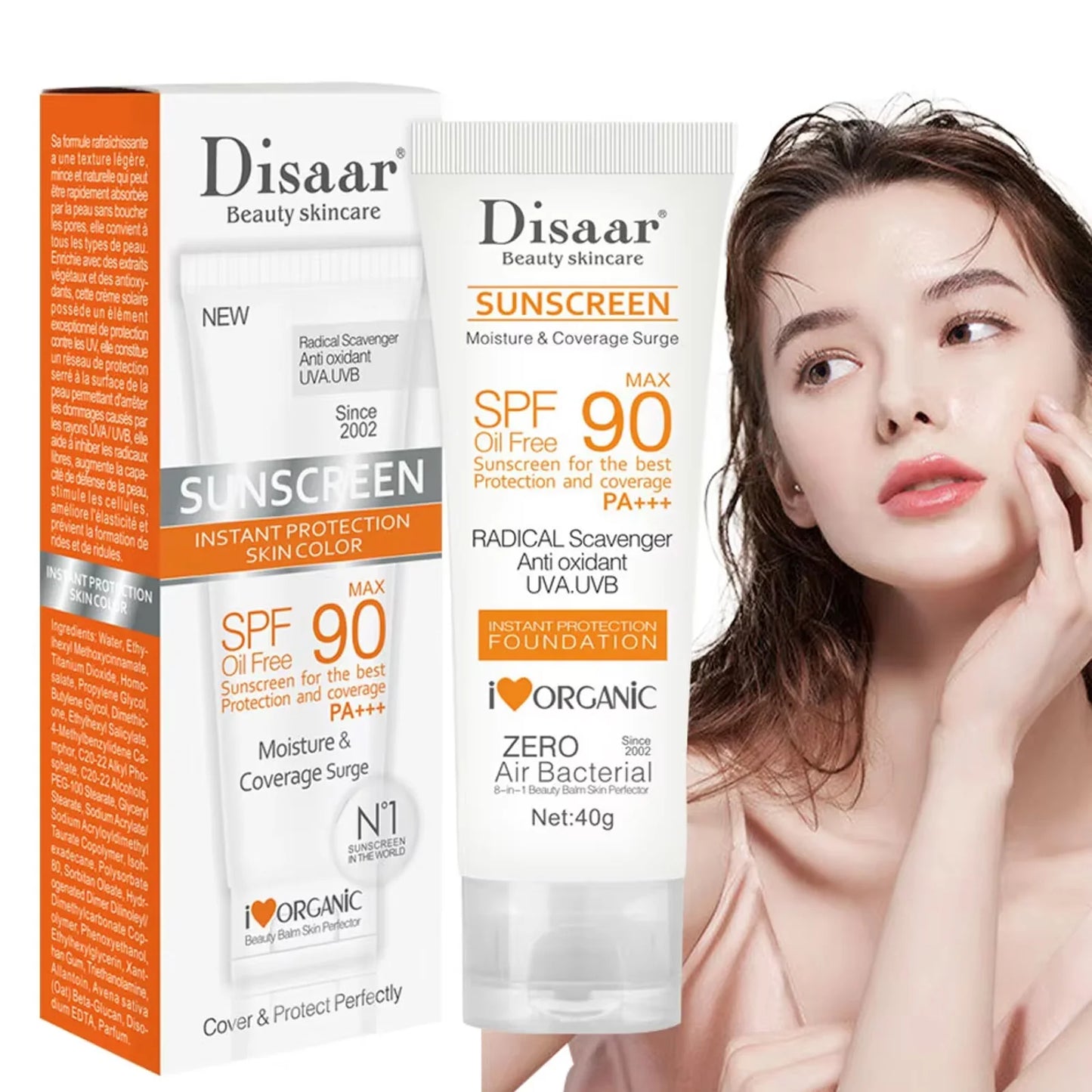 Protector solar facial y corporal resistente al agua SPF 90+ UV