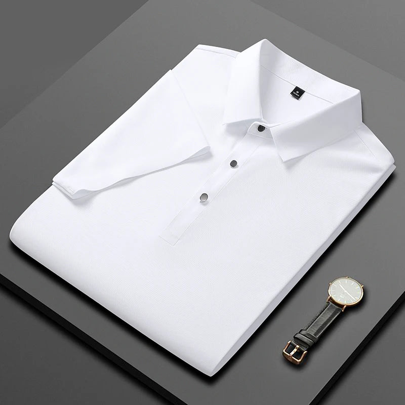 Playera seda helada tipo polo diseño lujoso