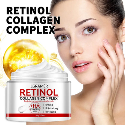 Crema reafirmante con retinol y colágeno para suavizar arrugas, crema facial hidratante, blanqueadora e iluminadora