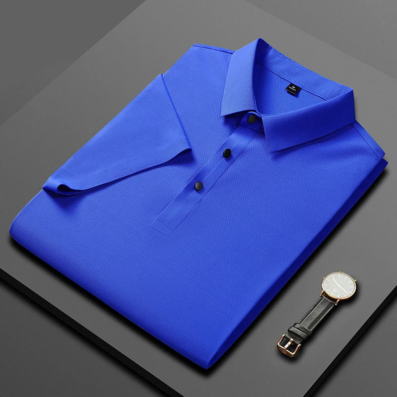 Playera seda helada tipo polo diseño lujoso